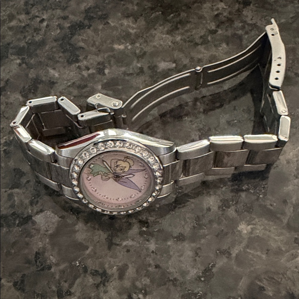Timex Silver Tinker Bell Crystal Bezel Women's Watch